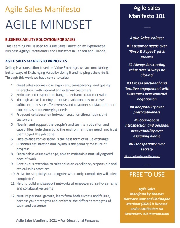 agile sales manifesto sprint